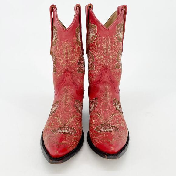 Vintage Y2K Old Gringo Sheridan Red Floral Embroidered Cowgirl Boot size 6.5 - Picture 5 of 10